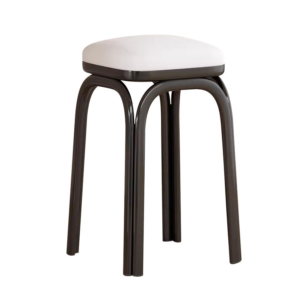 Light Grey Square Stacking Stools with Steel Legs K6270