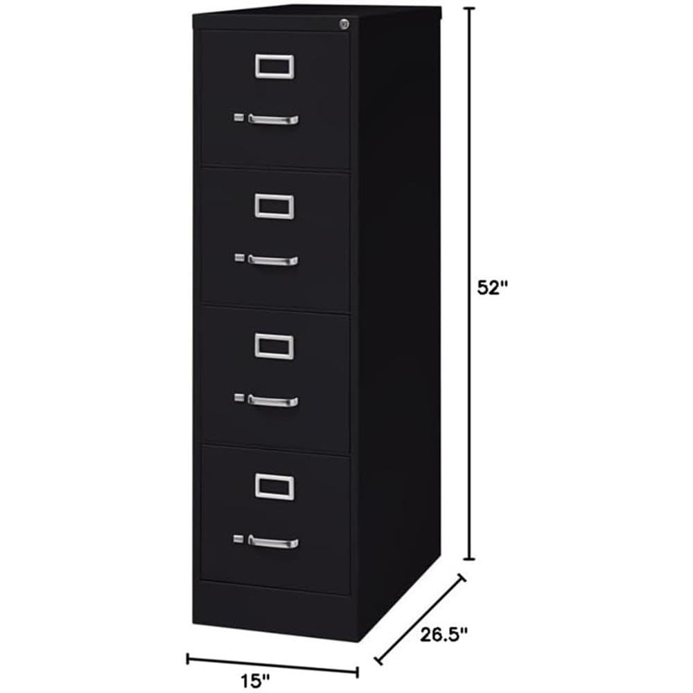 Black 4-Drawer Metal Vertical Filing Cabinet X760