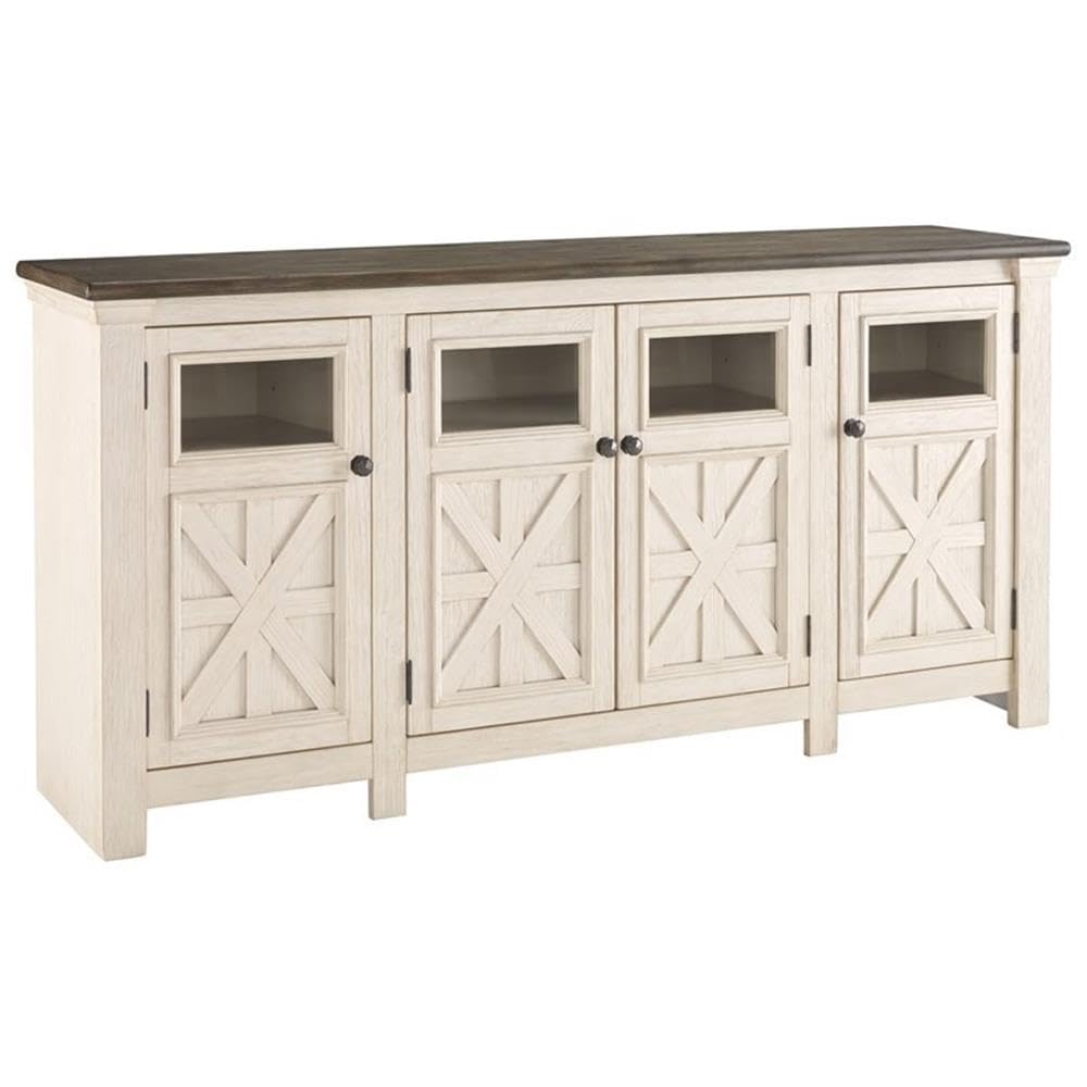 Extra Large Two-Tone Weathered Oak TV Stand S268