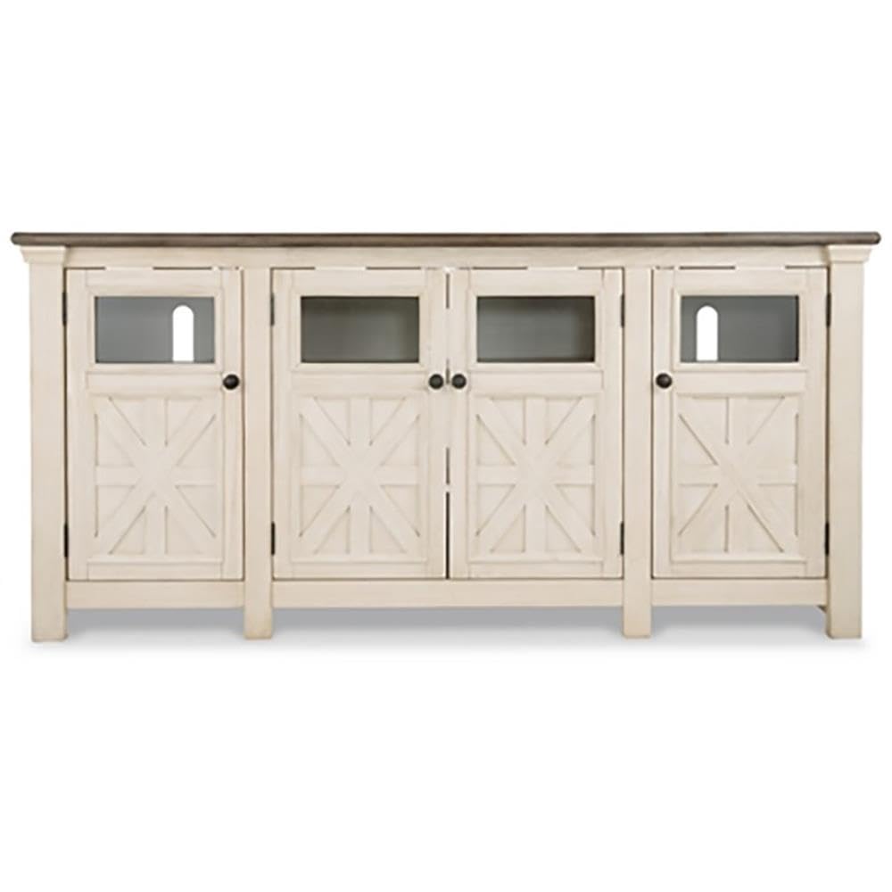 Extra Large Two-Tone Weathered Oak TV Stand S268