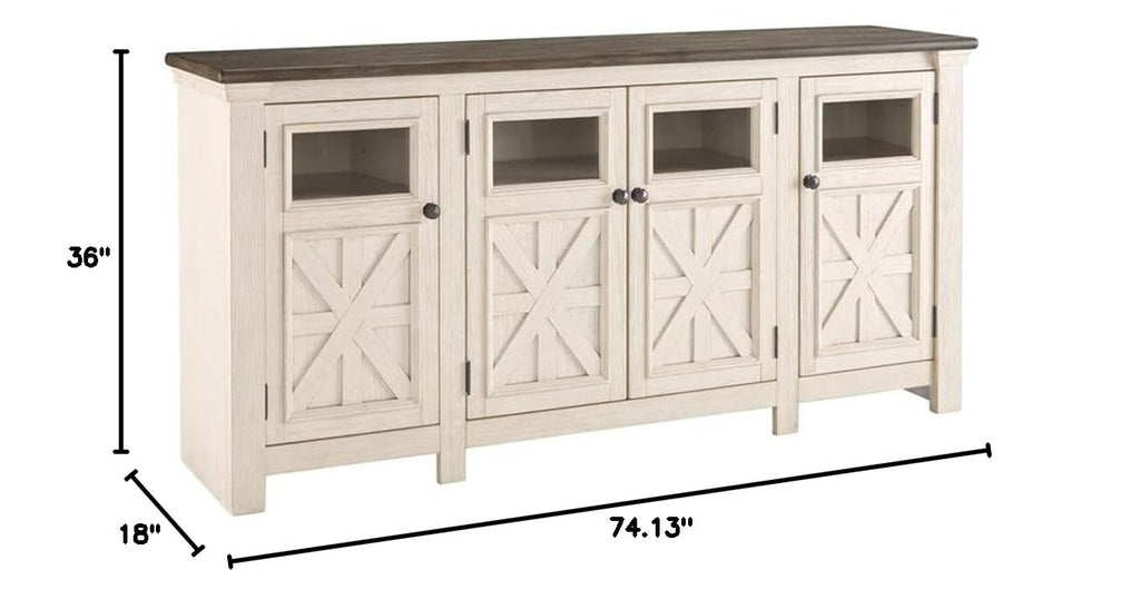 Extra Large Two-Tone Weathered Oak TV Stand S268