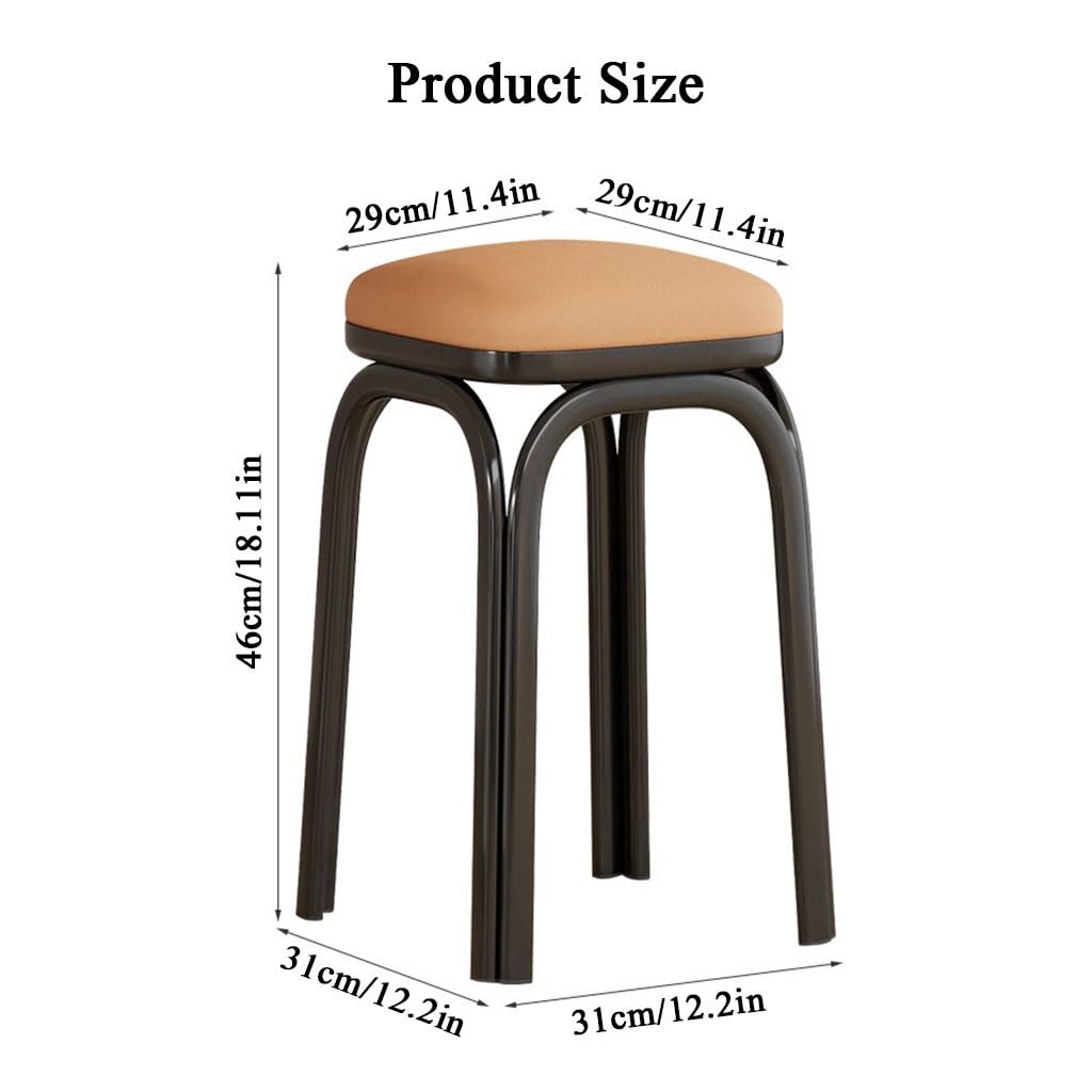 Light Grey Square Stacking Stools with Steel Legs K6270