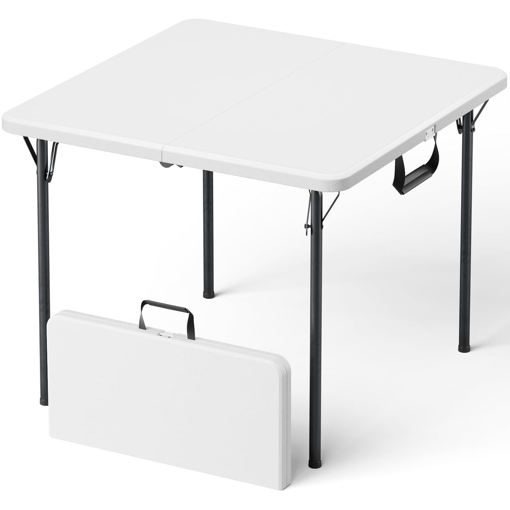 Folding Table, 36 Inch Square Foldable Card Table with Carrying Handle Y2035