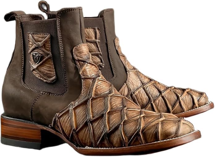 Genuine Leather Square Toe Ankle Cowboy Western Boots R995817