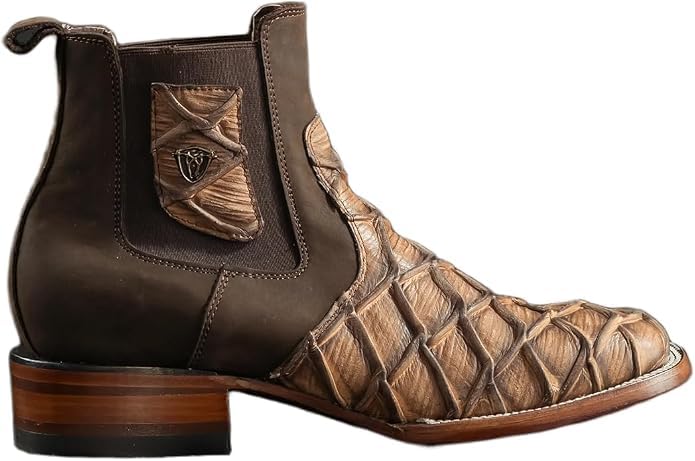 Genuine Leather Square Toe Ankle Cowboy Western Boots R995817