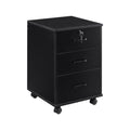 3 Drawer Black File Cabinet with Lock B45340