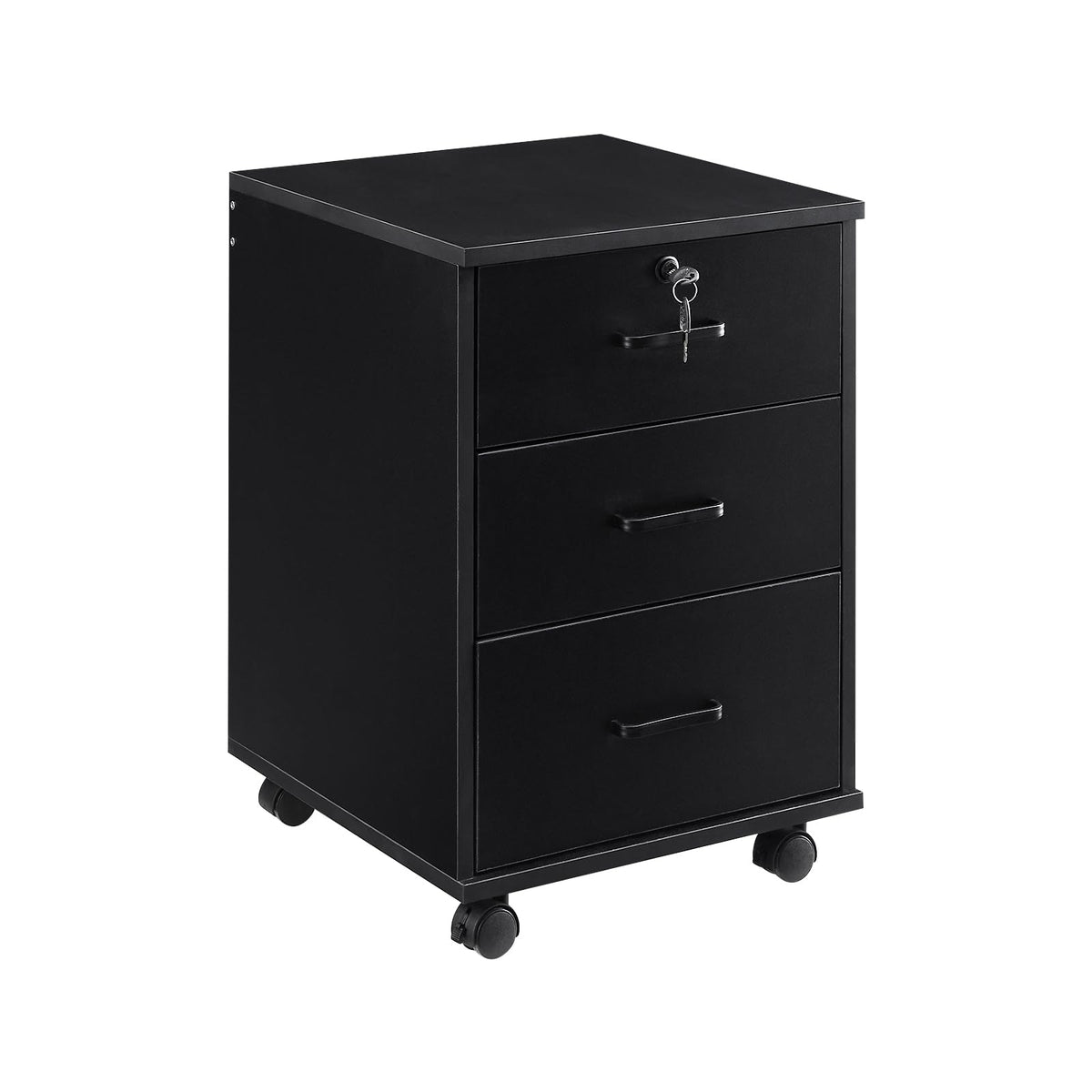 3 Drawer Black File Cabinet with Lock B45340