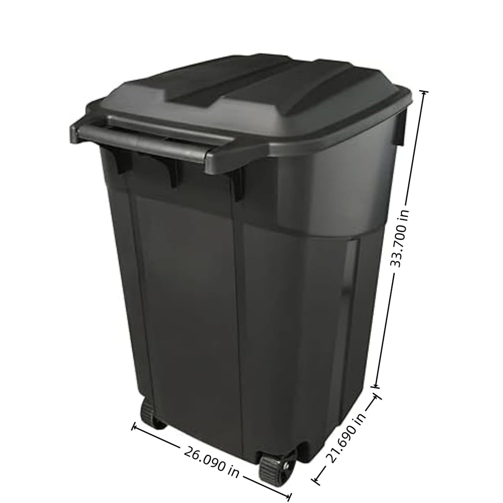 45 Gallon Outdoor Trash Can with Wheels and Lid P852648
