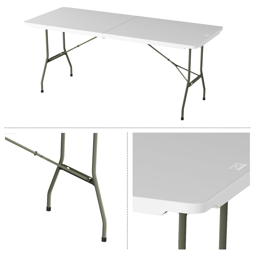 White 6ft Portable Folding Table Q81240