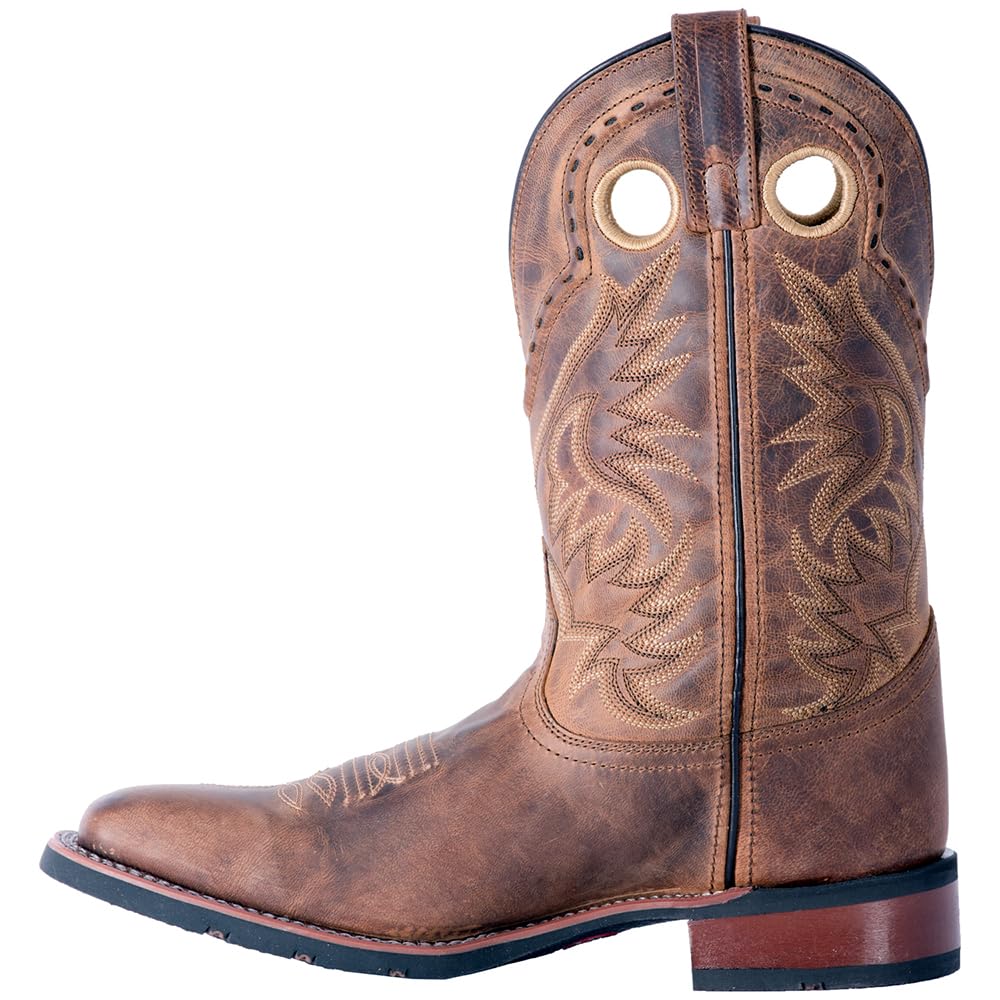 Black Mid Calf Square Toe Pull On Boots E68323