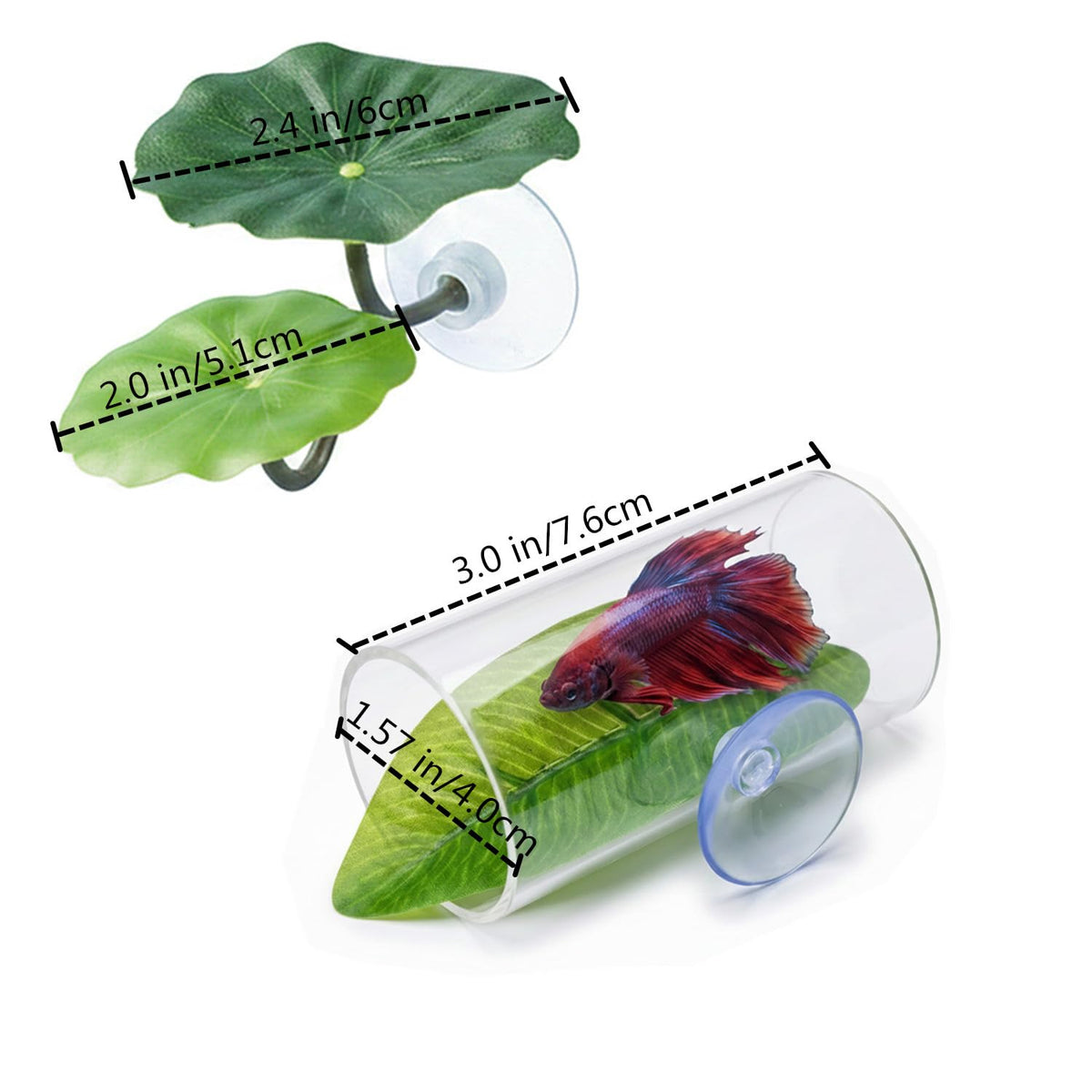 Betta Fish Hammock Tunnel Leaf Pad Resting Bed S702903