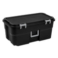 Black 22 Gallon Wheeled Plastic Footlocker S31202