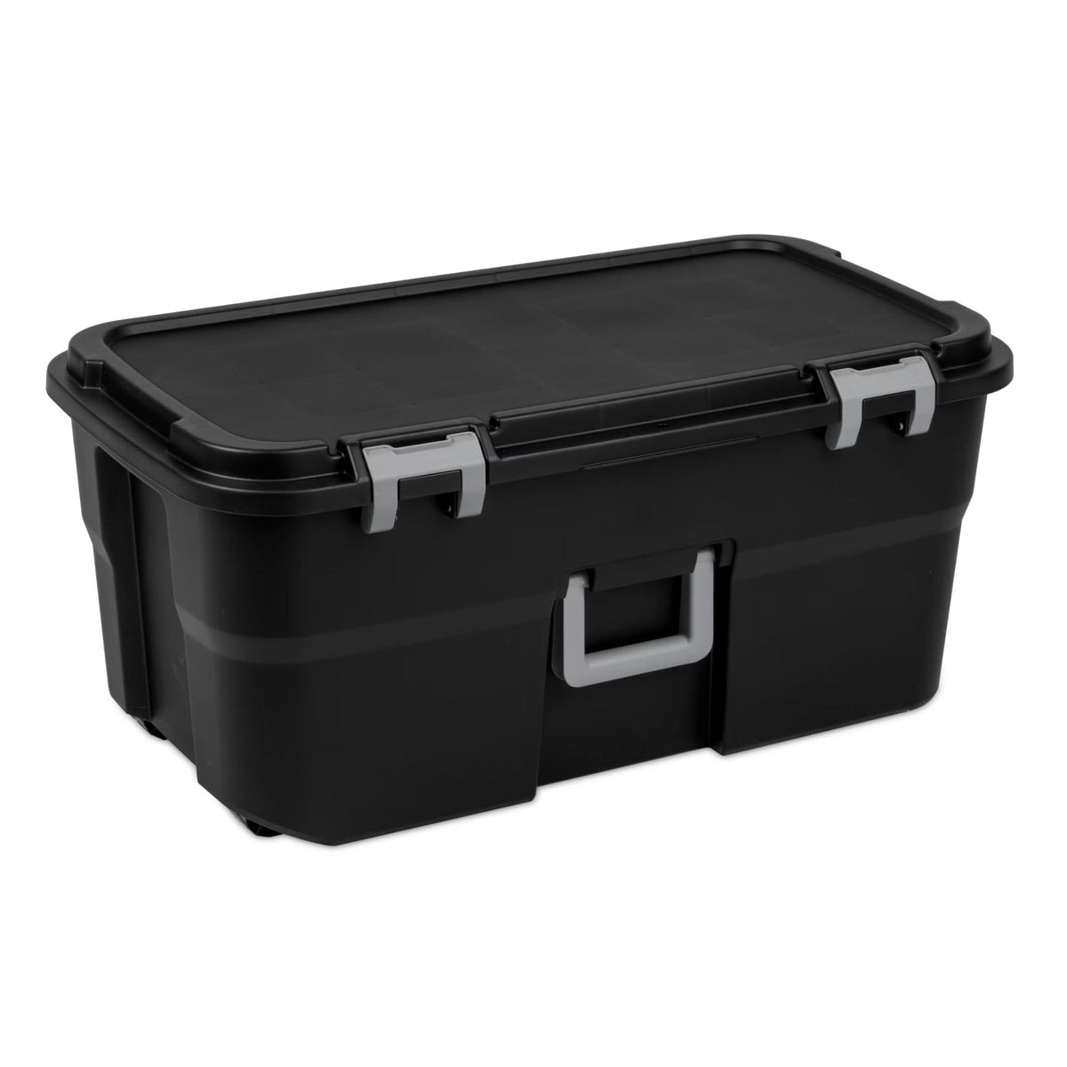 Black 22 Gallon Wheeled Plastic Footlocker S31202