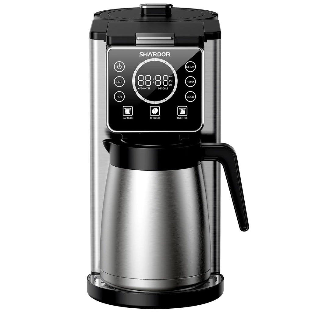 Single Serve & Carafe Coffee Maker, 6-24oz, Thermal Carafe M9366