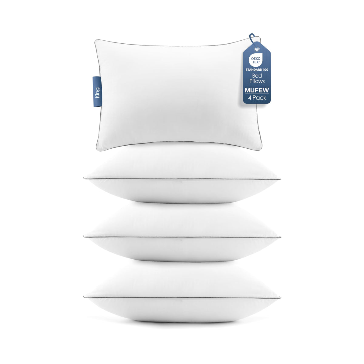 King Size Down Alternative Bed Pillows Set of 4 R1277