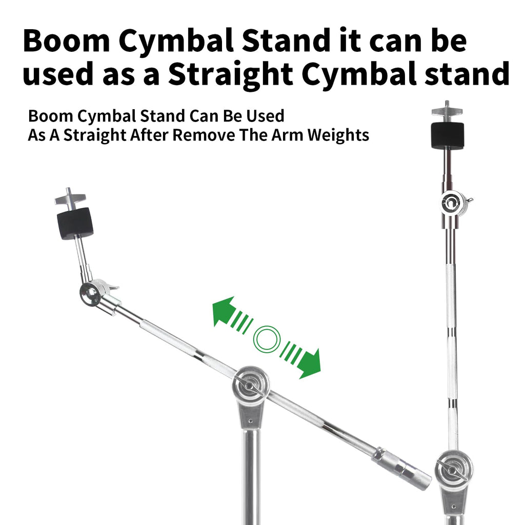 2 Pack Boom Cymbal Stand + Drum Sticks Holder + 2 Pair 5A Drum Sticks D6575