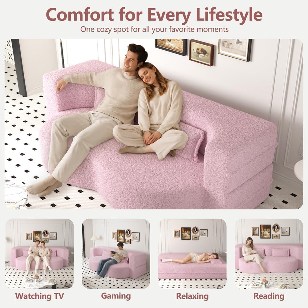 Dark Grey Convertible Futon Sofa Bed F269