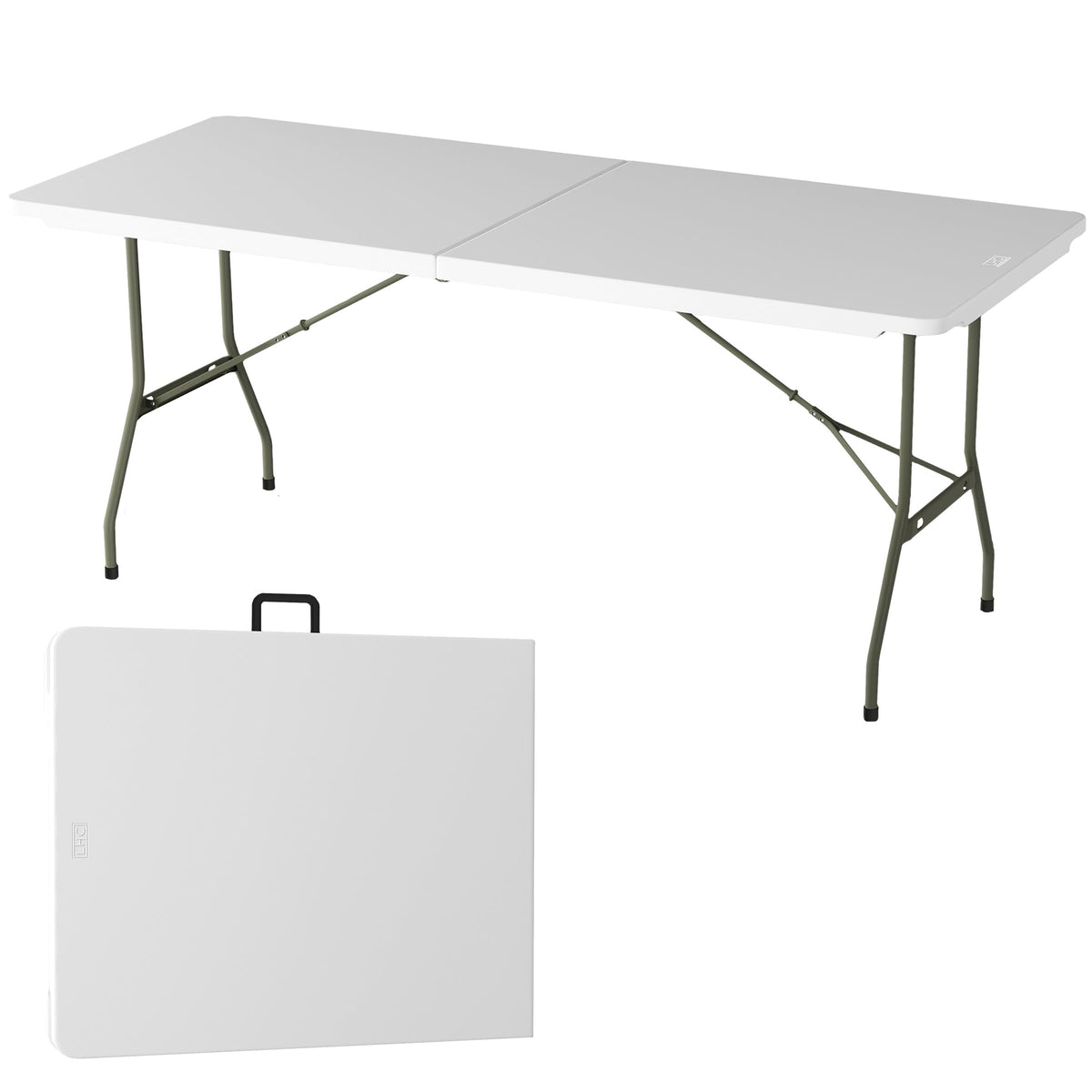 White 6ft Portable Folding Table Q81240