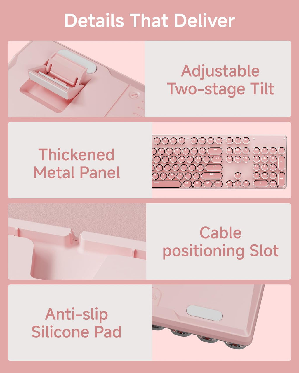 Pink Wireless Mechanical Keyboard T200