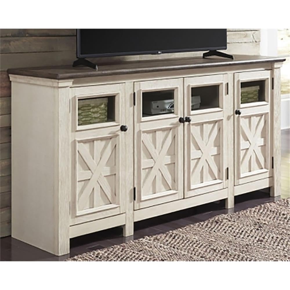 Extra Large Two-Tone Weathered Oak TV Stand S268