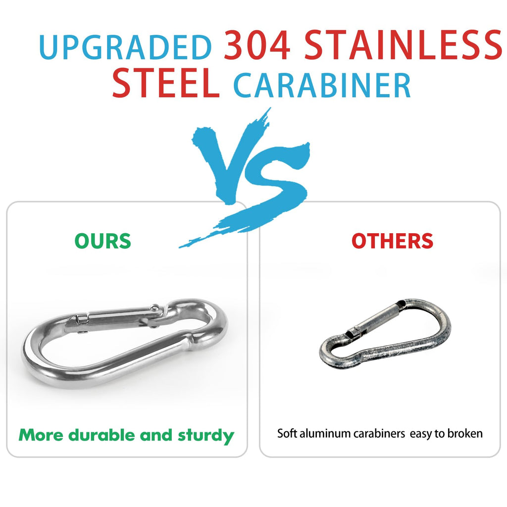 Aluminum Alloy Flag Pole Rings 360° Rotating with Carabiner, Pack of 2 H60526