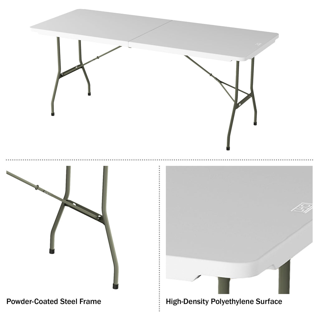 White 6ft Portable Folding Table Q81240
