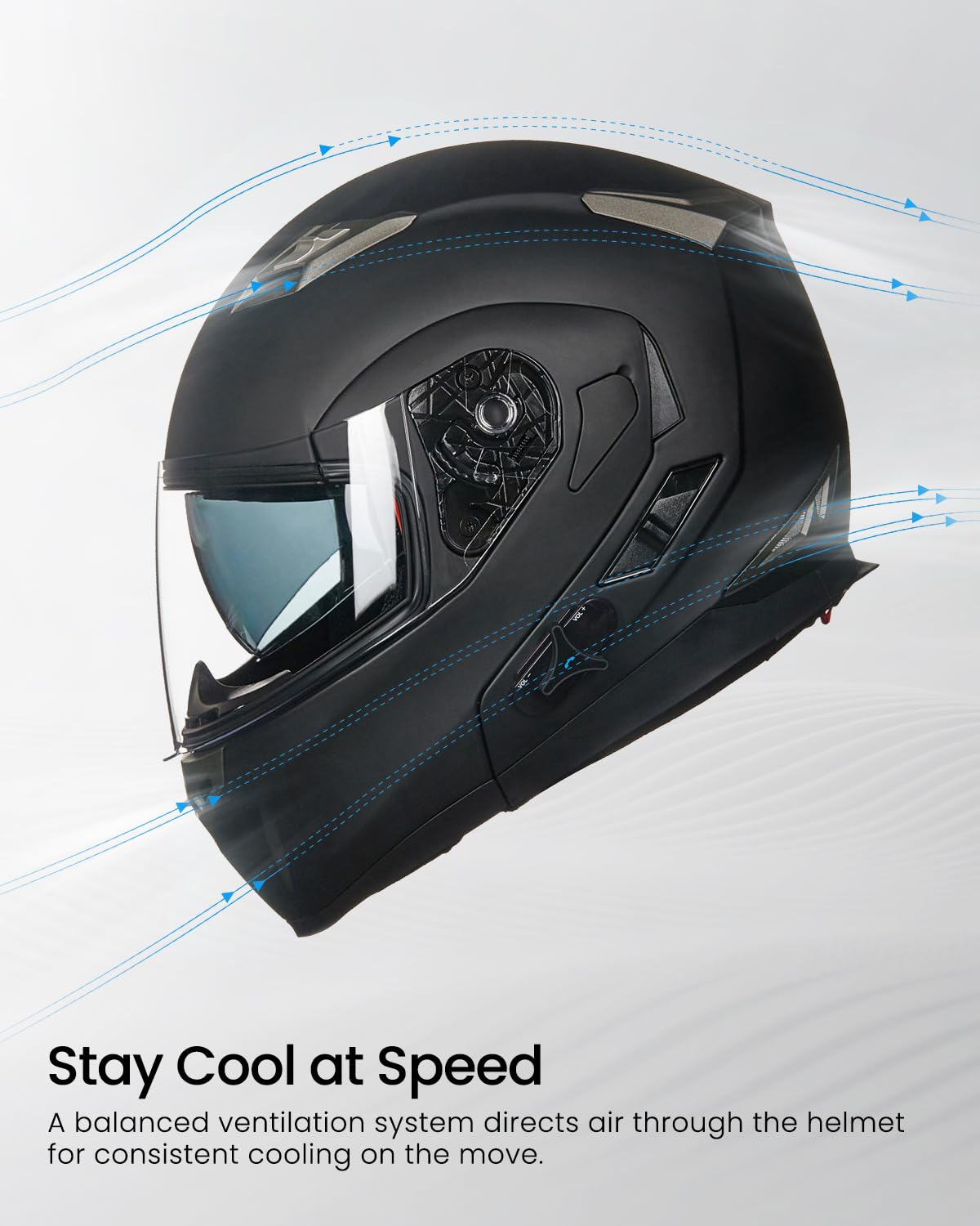 Bluetooth Integrated Modular Motorcycle Helmet S46224