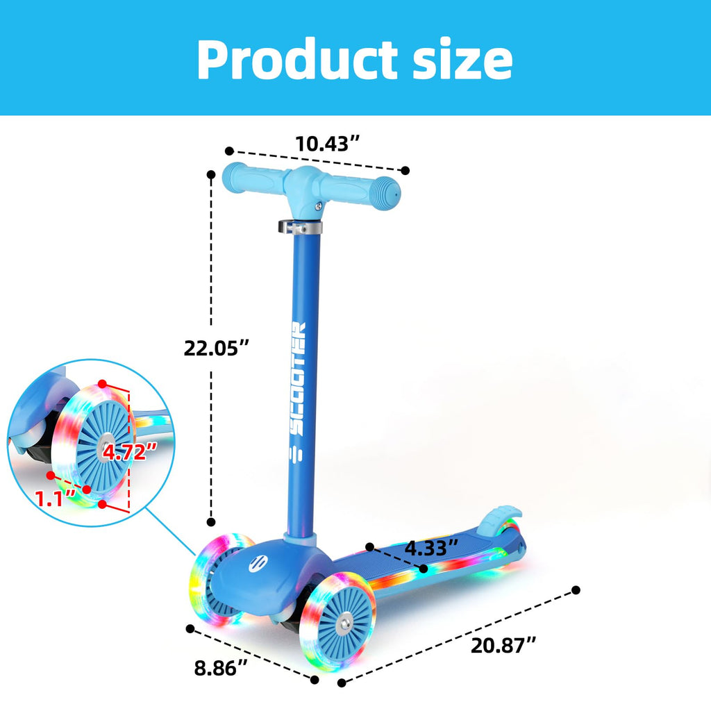 3-Wheel Kids Scooter with Light-Up Wheels R980