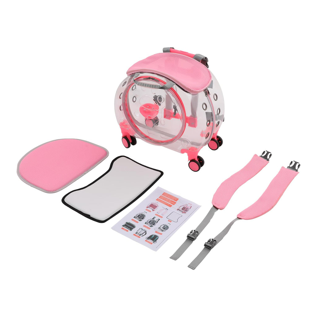 Pink Pet Trolley Case with Shock-Absorbing Wheels K86436