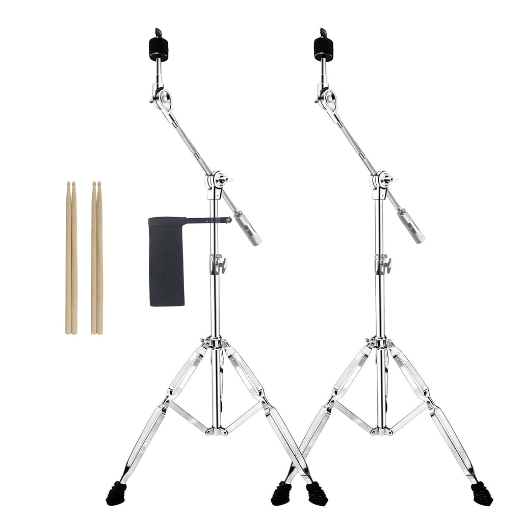 2 Pack Boom Cymbal Stand + Drum Sticks Holder + 2 Pair 5A Drum Sticks D6575