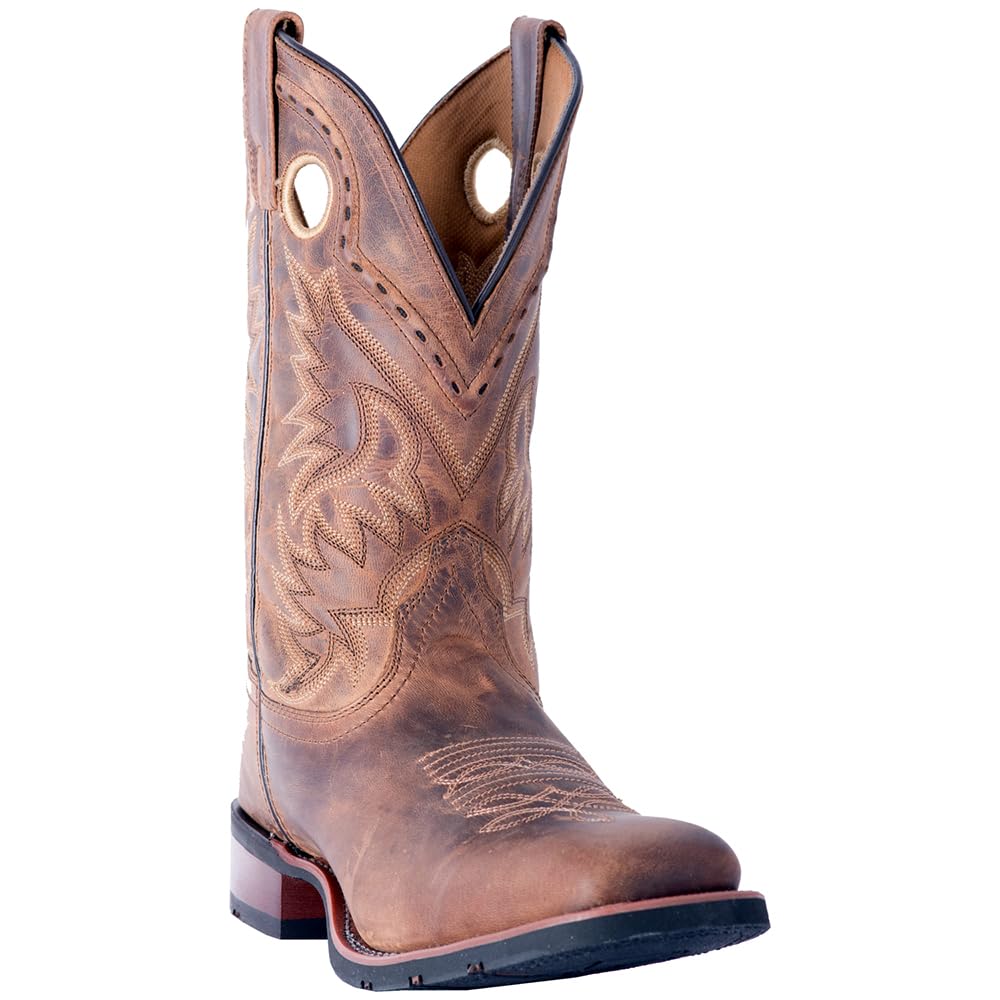 Black Mid Calf Square Toe Pull On Boots E68323