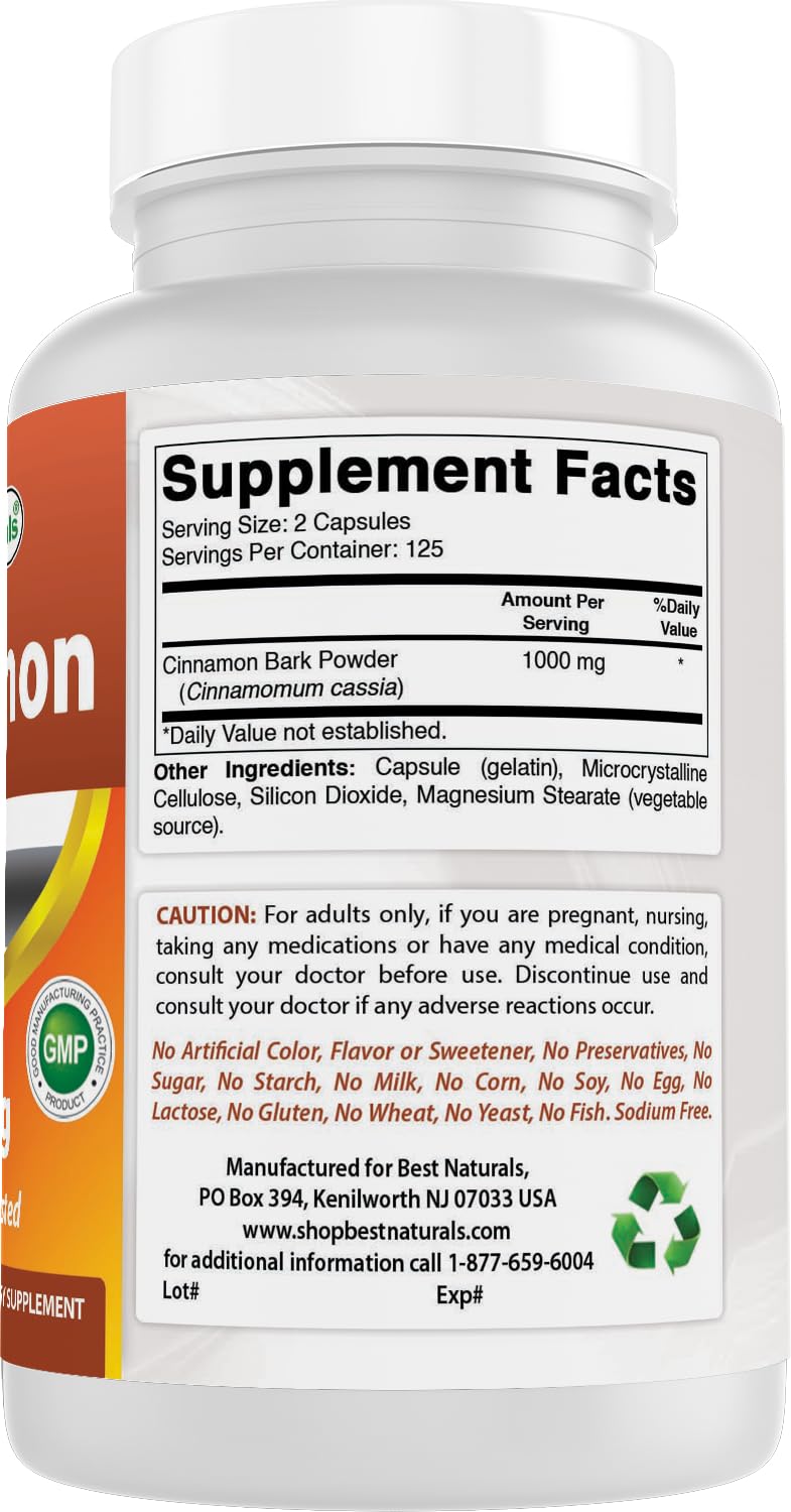 Cinnamon 500 mg 250 Capsules Pack of 2 O229080