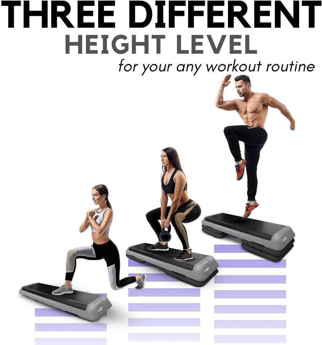 Adjustable Aerobic Exercise Step Platform with 4 Risers F468