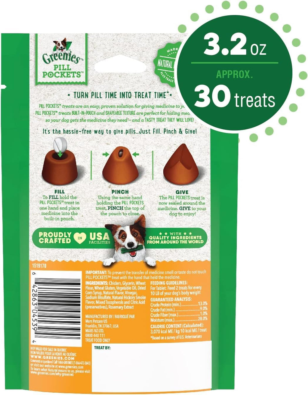 Chicken Dog Treats 30 Count Pack of 6 D75991