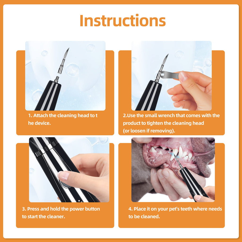 Ultrasonic Pet Tooth Cleaner Kit with LED Light D5972