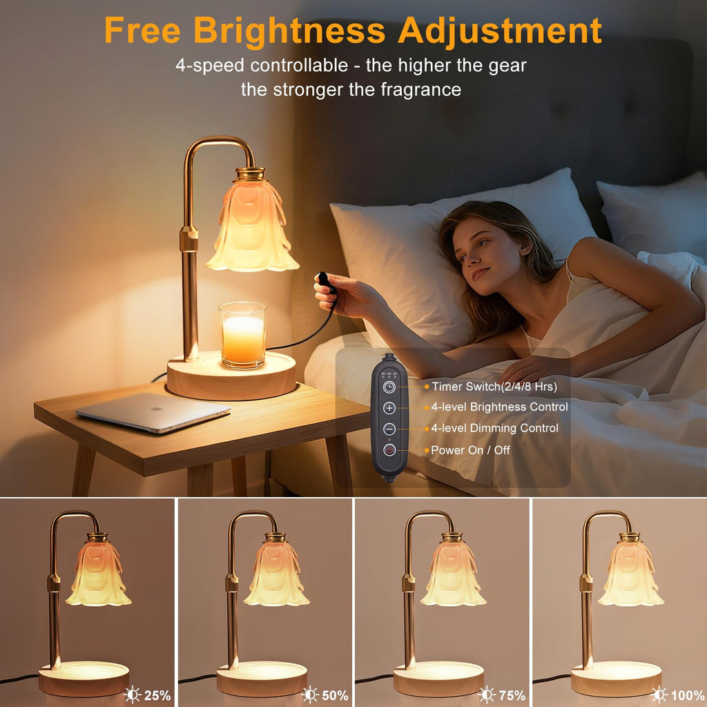 Adjustable Height Candle Warmer Lamp with Timer and Dimmer X8513