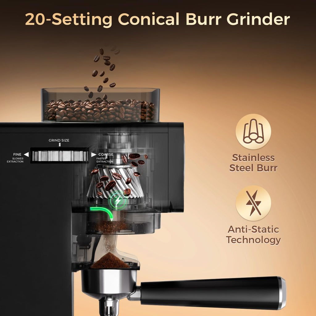 20Bar Espresso Machine with Conical Burr Grinder A154