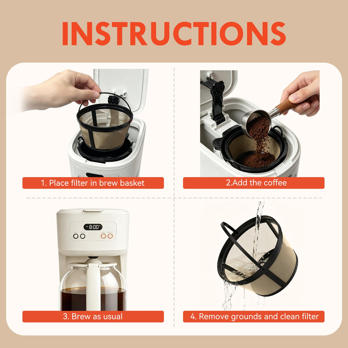 2 Pack Reusable Coffee Filters P6300
