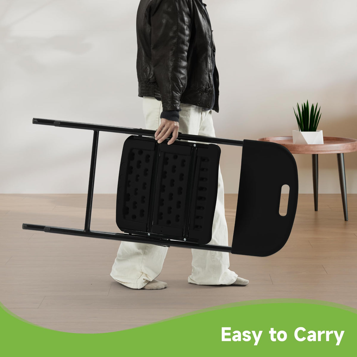 Black Plastic Folding Chair Set of 10 X99708