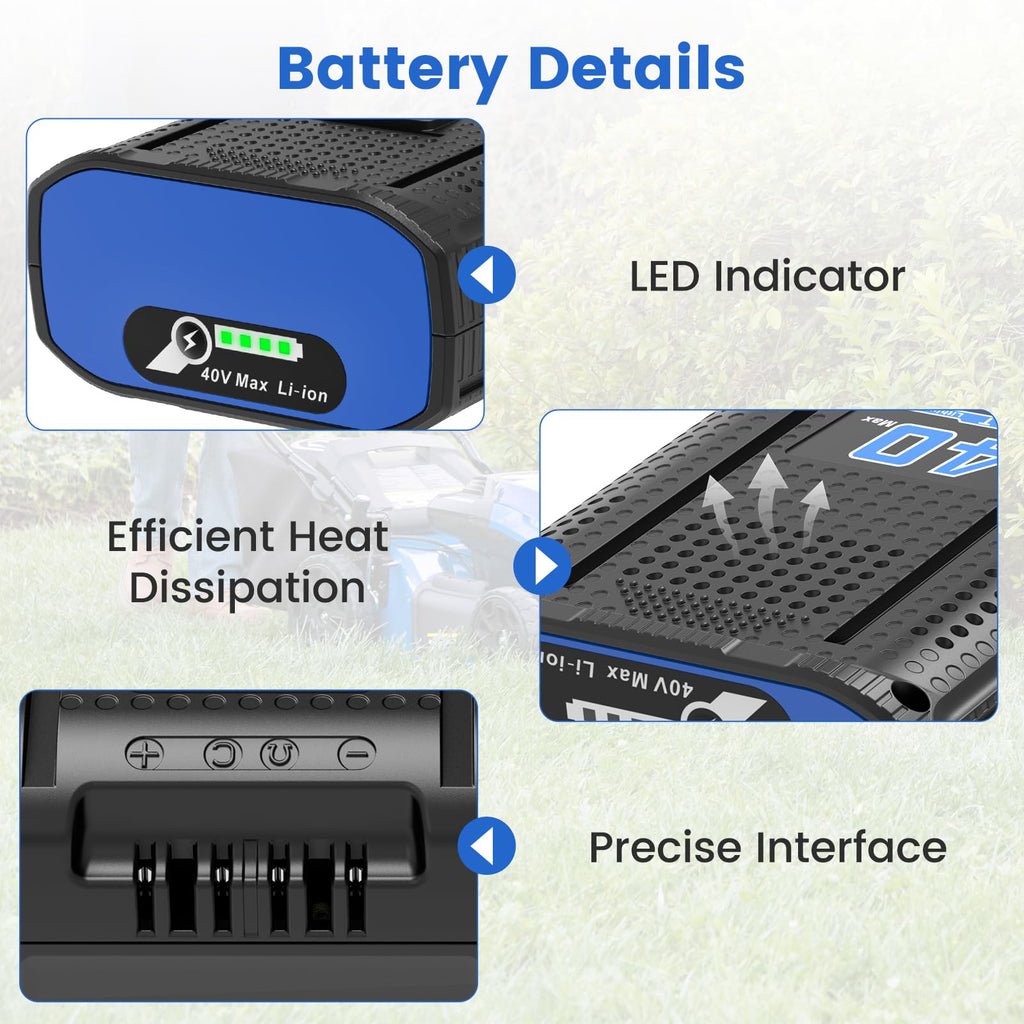 40V Battery with Charger Kit for Cordless Power Tools F65978