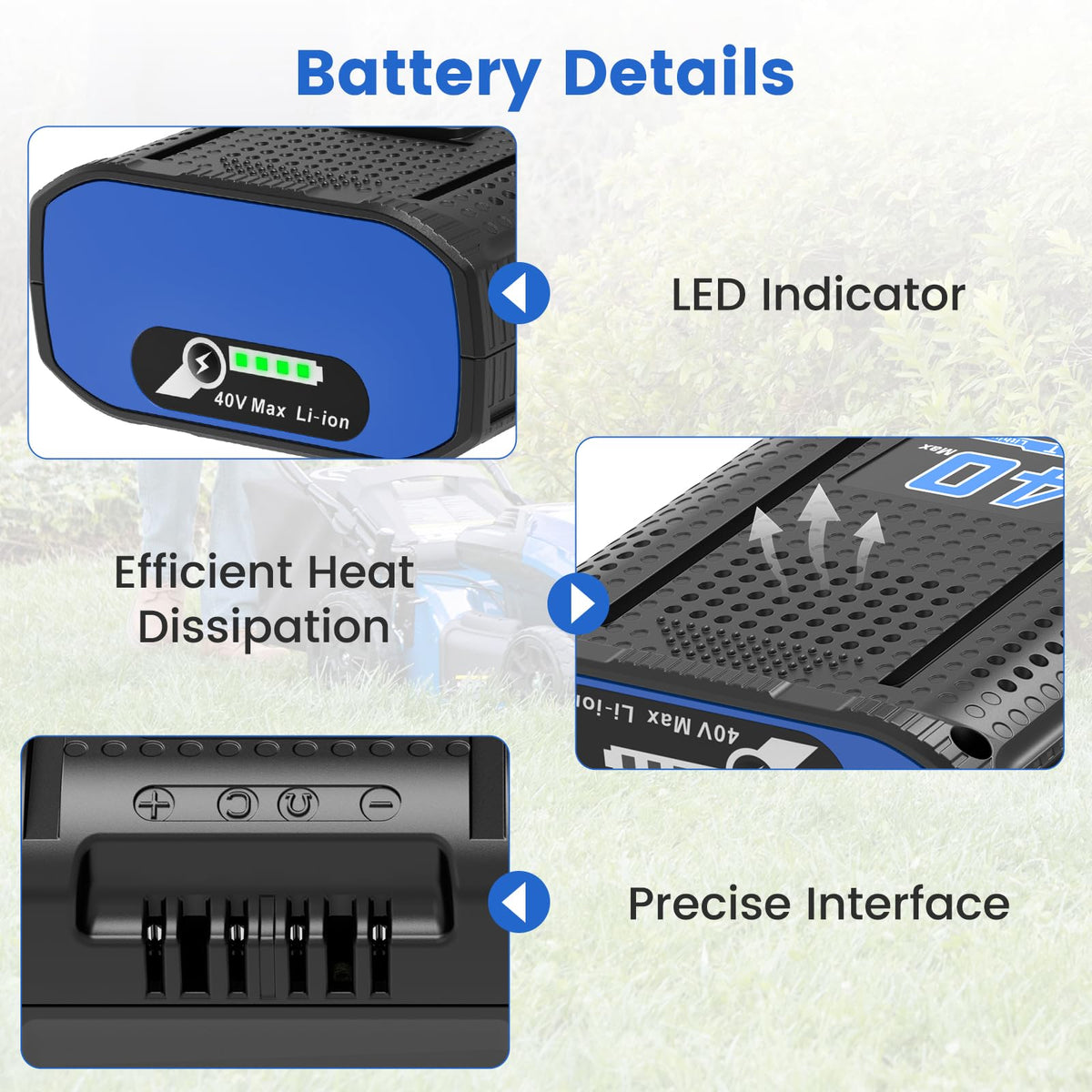40V Battery with Charger Kit for Cordless Power Tools F65978