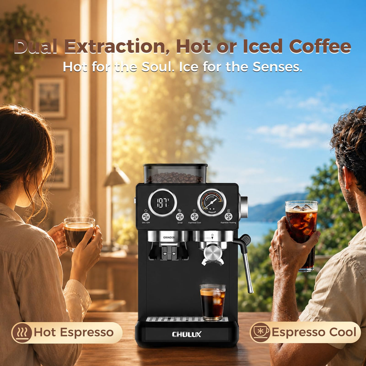 20Bar Espresso Machine with Conical Burr Grinder A154
