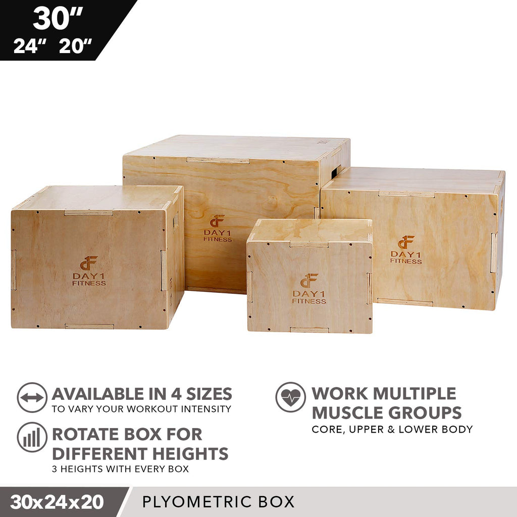 Wood Plyometric Box 30/24/20 3-in-1 Non-Slip V257