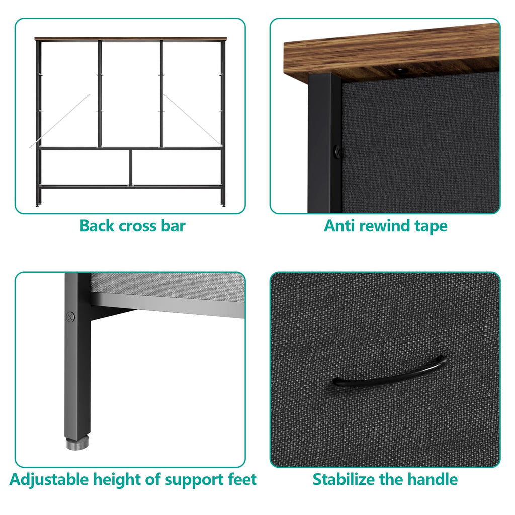 Black 9 Drawer Dresser C797