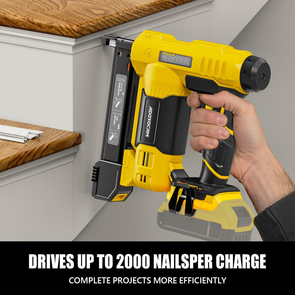 Cordless Brad Nailer 2 in 1 Nail Gun with 1000 Nails and 500 Staples U6464