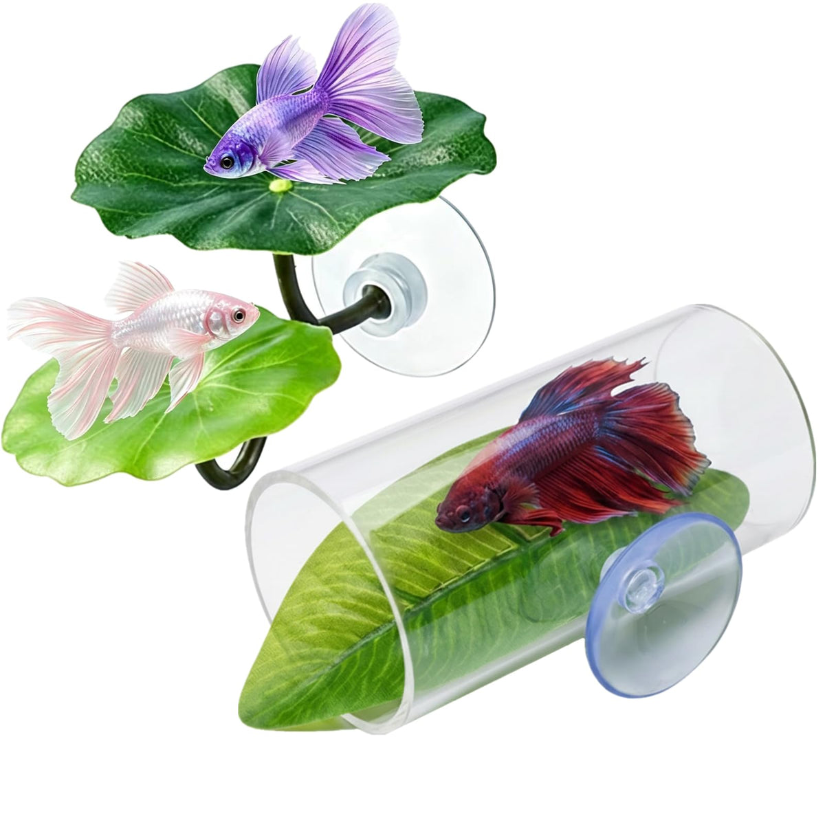 Betta Fish Hammock Tunnel Leaf Pad Resting Bed S702903