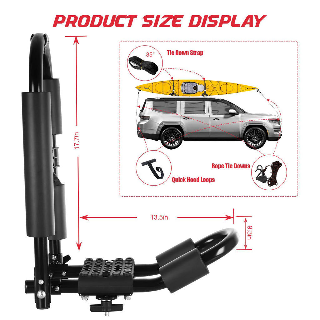 2 Pair Folding Adjustable Kayak Roof Rack V971354