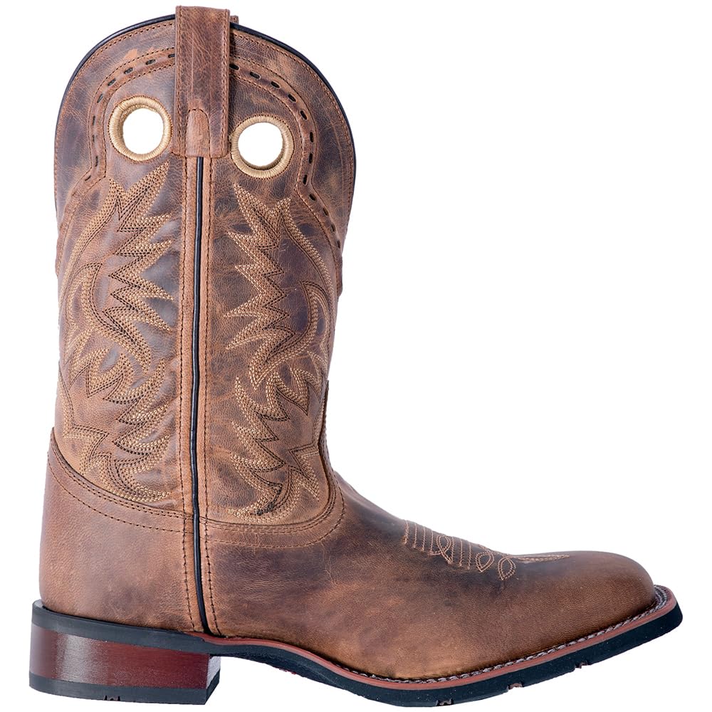 Black Mid Calf Square Toe Pull On Boots E68323