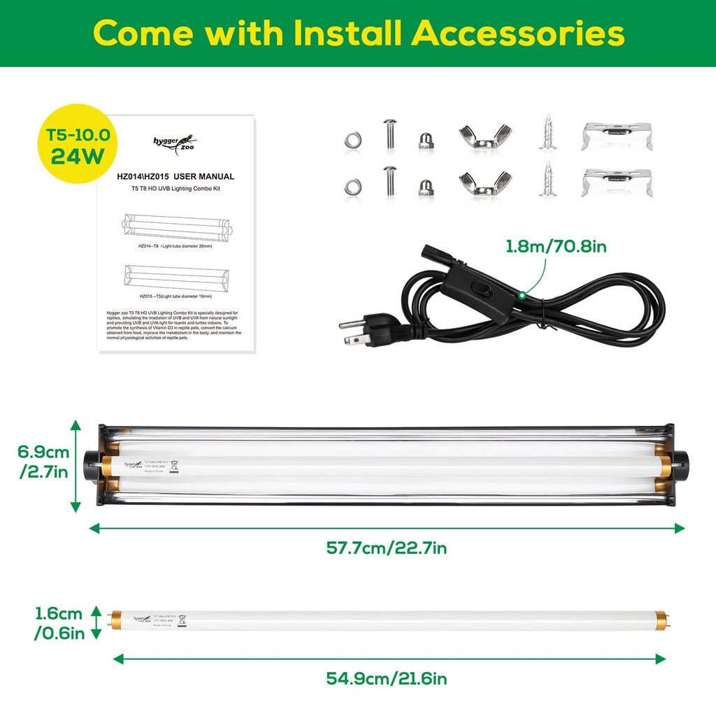 22 Inch 24W UVB Reptile Light Fixture D524906