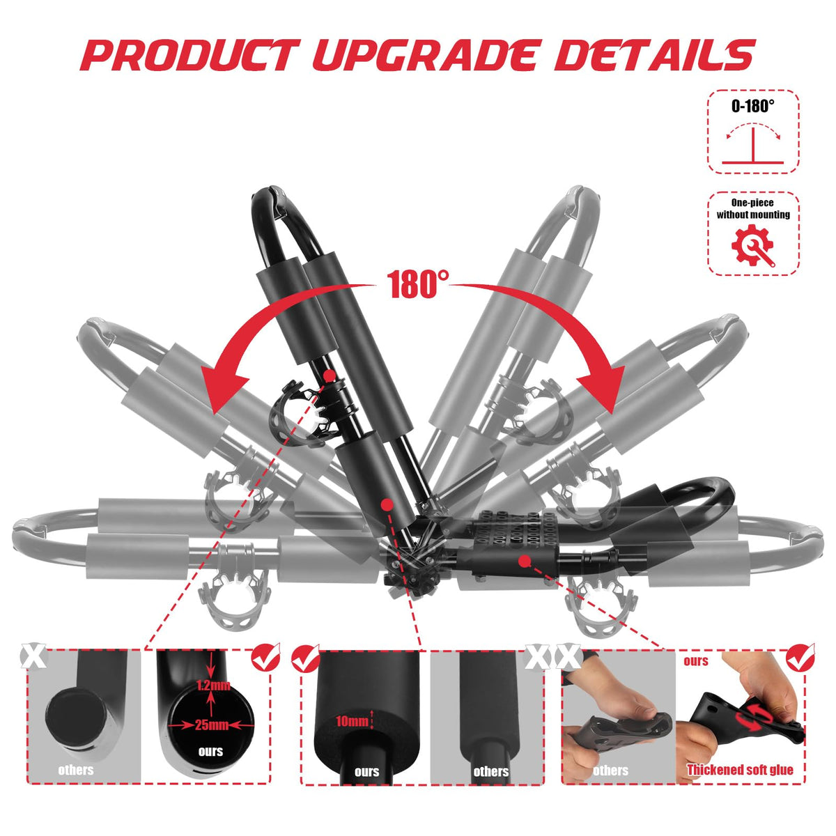 2 Pair Folding Adjustable Kayak Roof Rack V971354